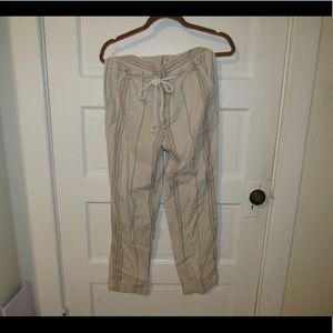 Anthropologie Linen Striped Pants